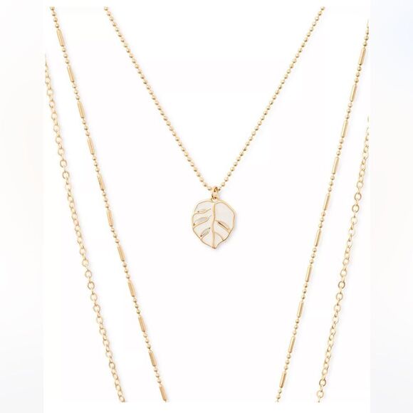 NWT LUCKY BRAND Gold-Tone Shell Charm Layered Necklace, 31" + 2" extender - Picture 3 of 3